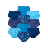 Plus Size Women's Cotton Brief 10-Pack by Comfort Choice in Evening Blue Dot Pack (Size 7) Underwear
