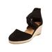 Extra Wide Width Women's The Sabine Espadrille by Comfortview in Black (Size 10 1/2 WW)