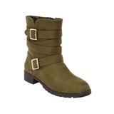 Wide Width Women's The Madi Boot by Comfortview in Dark Olive (Size 10 W)