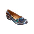 Wide Width Women's The Jaiden Slip On Flat by Comfortview in Floral Velvet (Size 9 W)