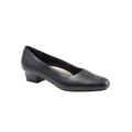 Wide Width Women's Doris Leather Pump by Trotters® in Black Leather (Size 10 W)