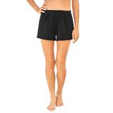 Plus Size Women's Wide-Band Swim Short by Swim 365 in Black (Size 34) Swimsuit Bottoms