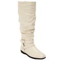Wide Width Women's The Arya Wide Calf Boot by Comfortview in Winter White (Size 9 W)