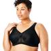 Plus Size Women's Glamorise® Magic Lift® Medium-Impact Wireless Sport Bra 1005 by Glamorise in Black (Size 42 J)