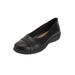 Extra Wide Width Women's The Gab Slip On Flat by Comfortview in Black (Size 10 WW)