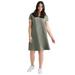 Plus Size Women's A-Line Tee Dress by ellos in Olive Grey (Size 14/16)
