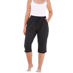 Plus Size Women's Taslon® Cover Up Capri Pant by Swim 365 in Black (Size 26/28)