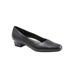 Extra Wide Width Women's Doris Leather Pump by Trotters® in Black Leather (Size 9 1/2 WW)