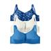 Plus Size Women's 3-Pack Cotton Wireless Bra by Comfort Choice in Evening Blue Pack (Size 38 DD)