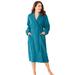 Plus Size Women's Short Terry Robe by Dreams & Co. in Deep Teal (Size 1X)