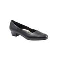 Extra Wide Width Women's Doris Leather Pump by Trotters® in Black Leather (Size 7 1/2 WW)
