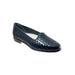 Wide Width Women's Liz Leather Loafer by Trotters® in Navy (Size 7 1/2 W)