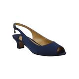 Wide Width Women's Jenvey Slings by J.Renee® by J. Renee in Navy Satin (Size 9 W)