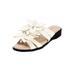 Wide Width Women's The Paula Slip On Sandal by Comfortview in White (Size 7 1/2 W)