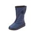 Wide Width Women's The Snowflake Weather Boot by Comfortview in Navy (Size 11 W)