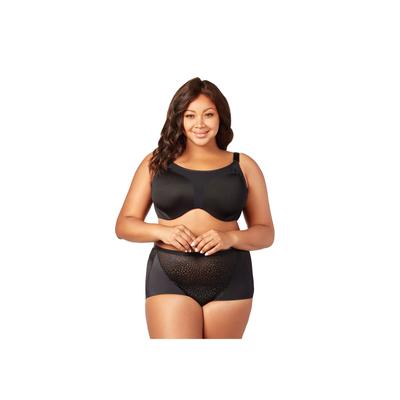 Plus Size Women's Microfiber Underwire Sports Bra by Elila in Black (Size 46 H)