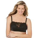 Plus Size Women's Lace Wireless Cami Bra by Comfort Choice in Black (Size 52 DD)