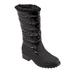 Wide Width Women's Benji High Boot by Trotters in Black Black (Size 8 W)