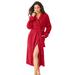 Plus Size Women's Short Terry Robe by Dreams & Co. in Classic Red (Size 2X)