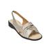 Extra Wide Width Women's The Pearl Sandal by Comfortview in Silver (Size 9 WW)