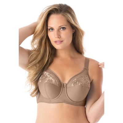 Plus Size Women's Elila® Embroidered Microfiber Underwire Bra 2401 by Elila in Mocha (Size 36 H)