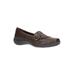 Wide Width Women's Cinnamon Slip On by Easy Street in Brown Croco (Size 7 1/2 W)