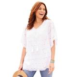 Plus Size Women's Harborview Eyelet Top by Catherines in White (Size 4X)