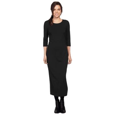 Plus Size Women's Three-Quarter Sleeve Knit Maxi Dress by ellos in Black (Size M)