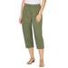 Plus Size Women's Knit Waist Cargo Capri by Catherines in Clover Green (Size 4X)