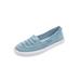 Wide Width Women's The Analia Slip-On Sneaker by Comfortview in Light Denim (Size 10 1/2 W)