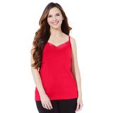 Plus Size Women's Suprema® Cami With Lace by Catherines in Classic Red (Size 4X)
