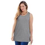 Plus Size Women's Suprema® Tank by Catherines in Heather Grey (Size 0X)