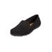 Wide Width Women's The Milena Slip On Flat by Comfortview in Black (Size 10 1/2 W)