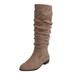 Extra Wide Width Women's The Shelly Wide Calf Boot by Comfortview in Dark Taupe (Size 8 1/2 WW)