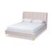 Mercer41 Biggerstaff Queen Low Profile Platform Bed Upholstered/Polyester in Pink | 43.9 H x 65.9 W x 87.8 D in | Wayfair