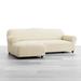 PAULATO by GA.I.CO. Stretch Sectional Sofa Slipcover - Italian Style & Quality - Mille Righe Collection (Left Chaise), in Black | Wayfair