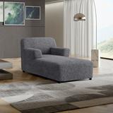 PAULATO by GA.I.CO. Microfibra Collection Stretch Chaise Lounge Slipcover - Easy to Clean & Durable in Gray | 35 H x 65 W x 45 D in | Wayfair