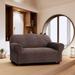 PAULATO by GA.I.CO. Stretch Loveseat Slipcover - Italian Style & Premium Quality - Mille Righe Collection Metal in Black | Wayfair mrighe2-brown