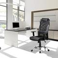 Inbox Zero Ergonomic Executive Chair Upholstered/Mesh, Leather in Black/Gray | 45.7 H x 20 W x 25 D in | Wayfair 5466F0FB52894E45A5A30C1EB0F71141