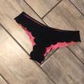 Victoria's Secret Swim | Black Ruffle Vs Bikini Bottoms | Color: Black/Pink | Size: S