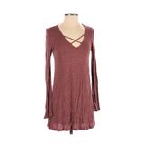 Chloe & Katie Casual Dress: Red Marled Dresses - Women's Size X-Small