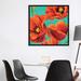 iCanvas Red Poppies on Teal I by Studio W - Print Canvas in Gray | 37 H x 37 W x 1.5 D in | Wayfair STW133-1PC6-37x37-FF07