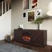 Gracie Oaks Blazice TV Stand to 65" w/ Electric Fireplace Included Wood in Brown | Wayfair C9B6AB33820B4DFFA16A67AD38BF3F83