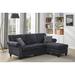 Blue Sectional - Red Barrel Studio® Diloram 91.5" Wide Chenille Reversible Sofa & Chaise Chenille | 36 H x 91.5 W x 67.25 D in | Wayfair