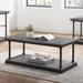 Wade Logan® Athon Floor Shelf Coffee Table w/ Storage Wood/Metal in Gray | 19.25 H x 47.25 W x 23.63 D in | Wayfair