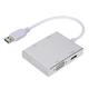 PUSOKEI USB 3.0 to LAN+DVI+HDMI+VGA Converter, Multi-Functional Aluminum Alloy USB C Hub Adapter, Support HDMI/VGA Dual Screen Output, Mini Protable USB to VGA Converter