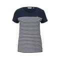 TOM TAILOR DENIM Damen T-Shirt aus Bio-Baumwolle, blau, Streifenmuster, Gr. XS