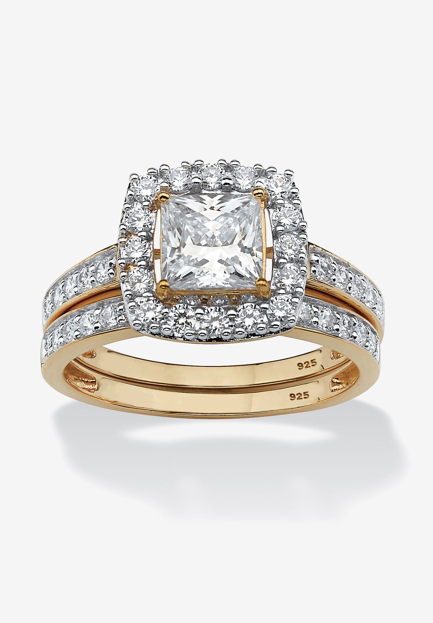 Women's 18K Gold & Sterling Silver Cubic Zirconia Set by PalmBeach Jewelry in Gold (Size 6)