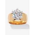 Women's Yellow Gold-Plated Cubic Zirconia Solitaire Engagement Ring by PalmBeach Jewelry in Cubic Zirconia (Size 8)