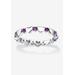 Women's Simulated Birthstone Heart Eternity Ring by PalmBeach Jewelry in February (Size 9)